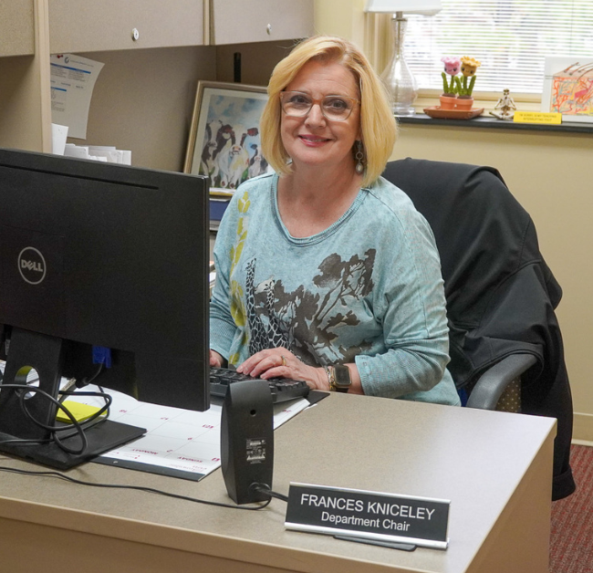 Frances Kniceley in her office at CCC.