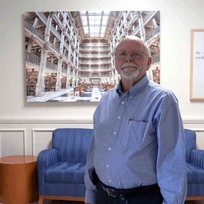 Steve Padgett poses inside the Small Business Center's Kings Mountain office.