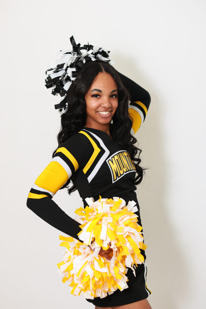 Kayla Williamson in her KMHS cheerleading uniform