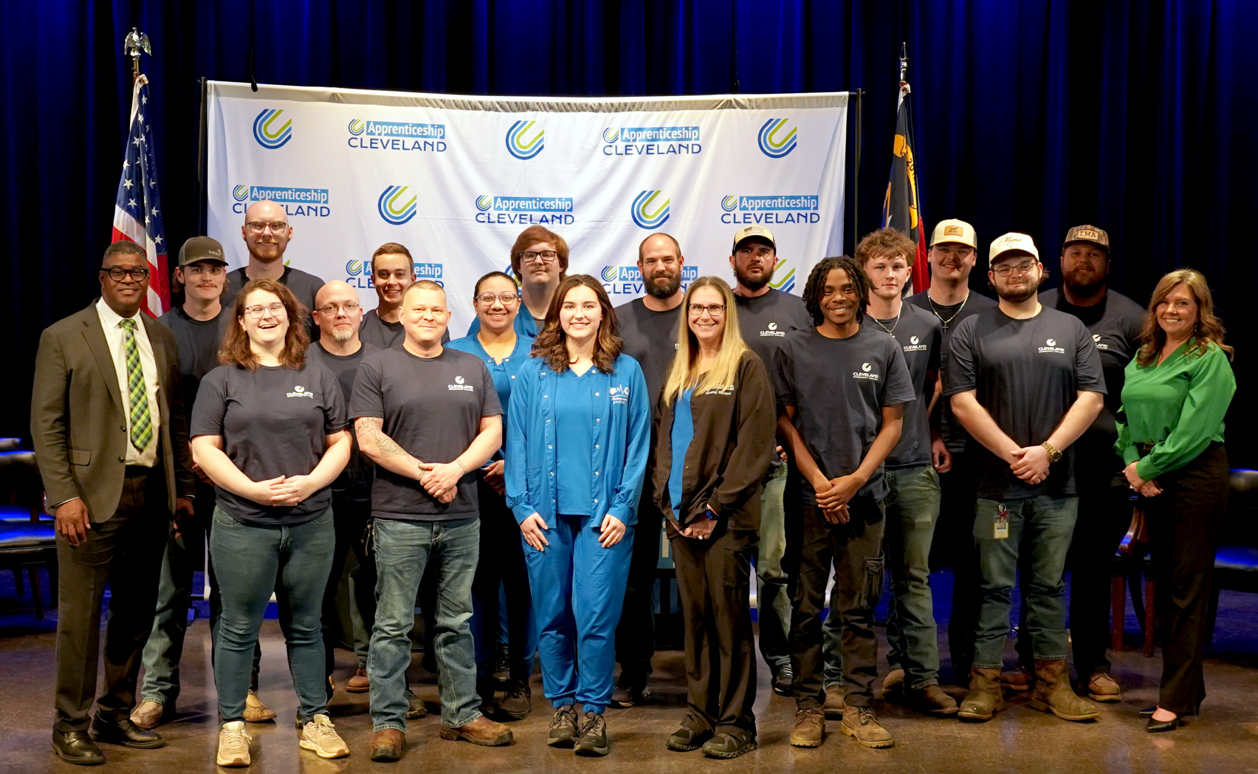 The group of new apprentices attending the ceremony.